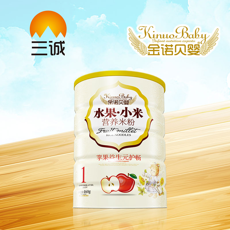 金諾貝嬰水果小米營養米粉蘋果益生元護暢桶裝