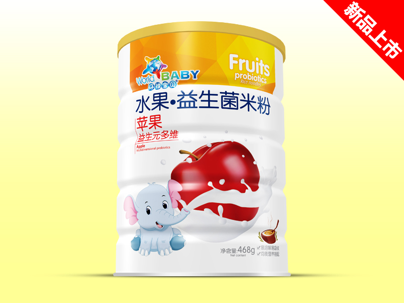 環球寶貝水果益生菌米粉蘋果益生元多維桶裝